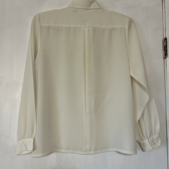 Yves St. Clair Blouse Vintage ivory size 12 button down - Picture 8 of 11